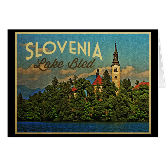 Sjö Bled Slovenien Hälsningskort (Framsidan Horizontal)
