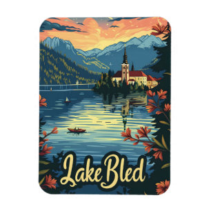 Sjö Bled Slovenien Magnet