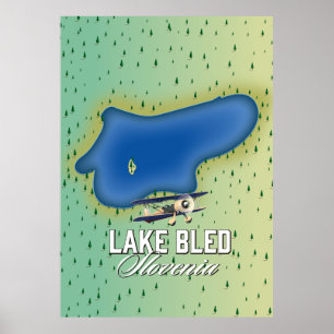 Sjö Bled Slovenien Poster