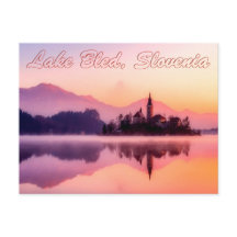 Sjö Bled, Slovenien vackra Sunrise