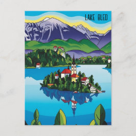 Sjö Bled Slovenien Vykort