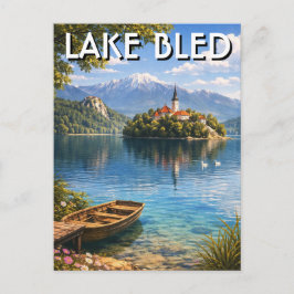 Sjö Bled Slovenien Vykort