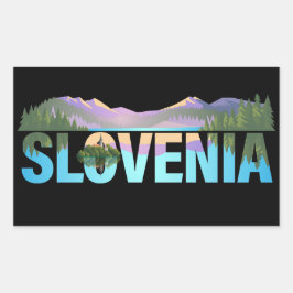 Sjö Bled Slovenska Europa Rektangulärt Klistermärke