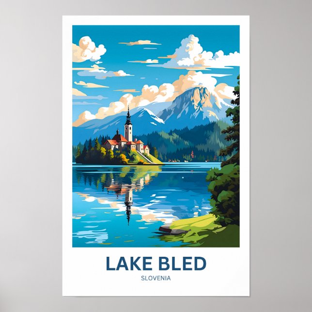 Sjö Bled Slovenska reseutskrift Poster (Framsidan)