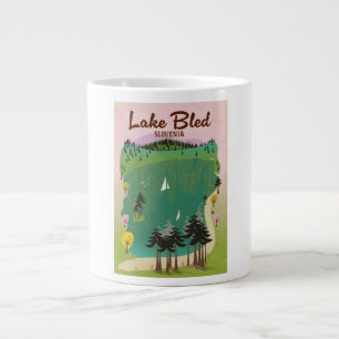 Sjö Bled vintage stil-reseaffisch Slovenien Jumbo Mugg