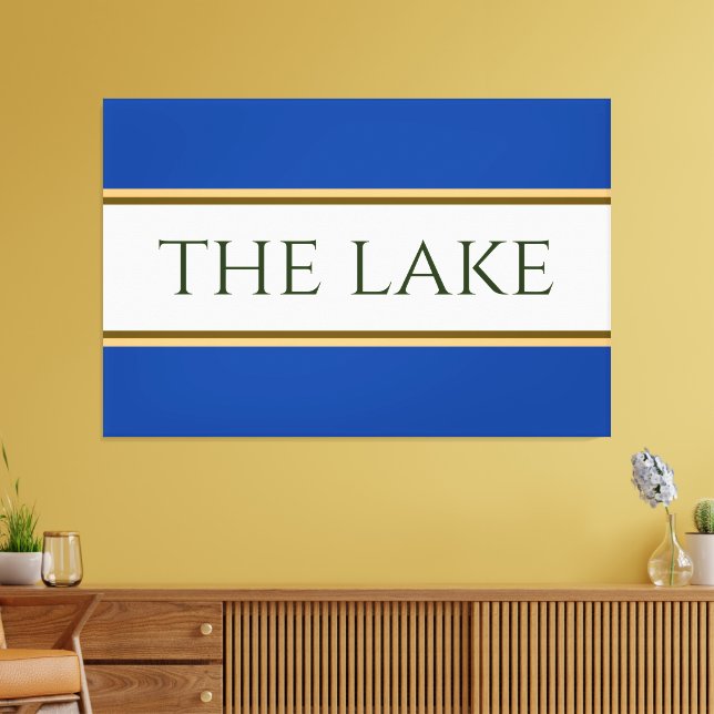 SJÖ Blue White Orange Brown Tävla Rand Canvastryck (Insitu (Vardagsrum))