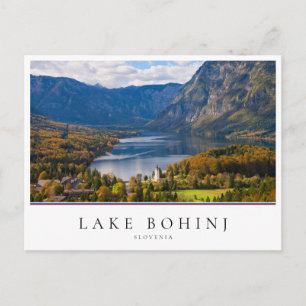 Sjö Bohinj i Slovenien på hösten Vykort