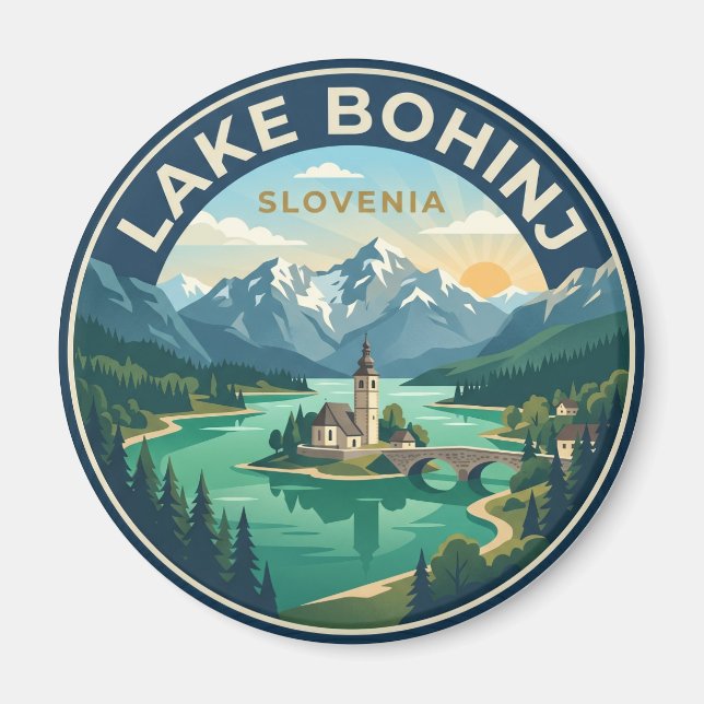 Sjö Bohinj Slovenien Magnet (Framsidan)