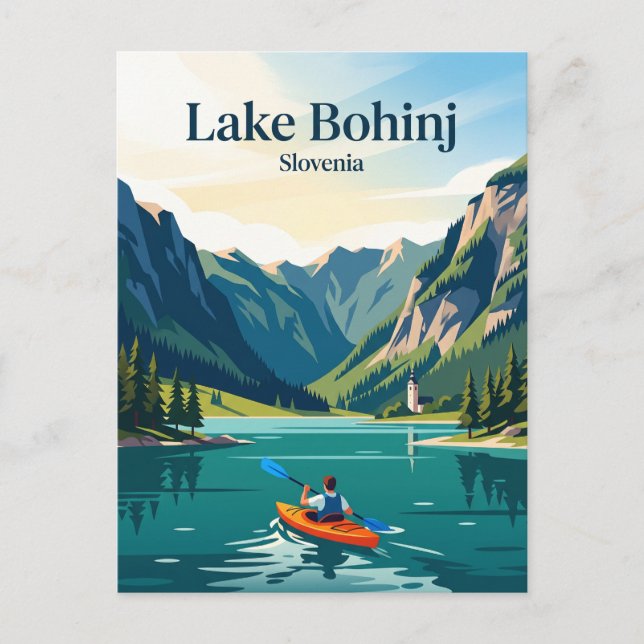 Sjö Bohinj, Slovenien Vykort (Framsida)