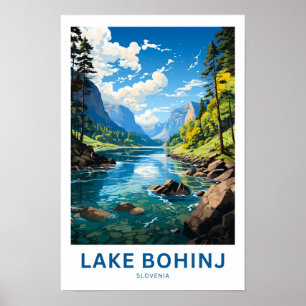Sjö Bohinj Slovenj Travel Skriv ut Poster