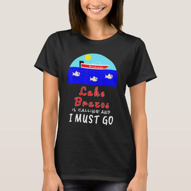 Sjö Brazos Texas Souvenir T Shirt (Framsida)