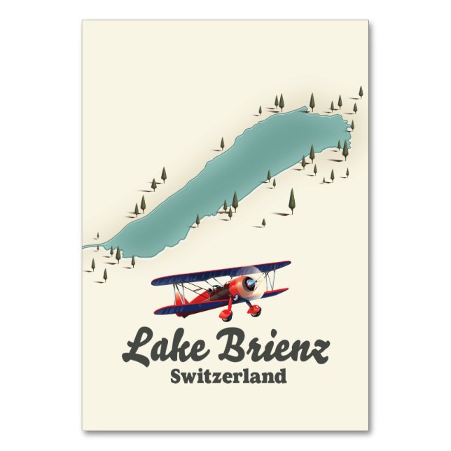 Sjö Brienz Schweiz karta Bordsnummer (Framsidan)