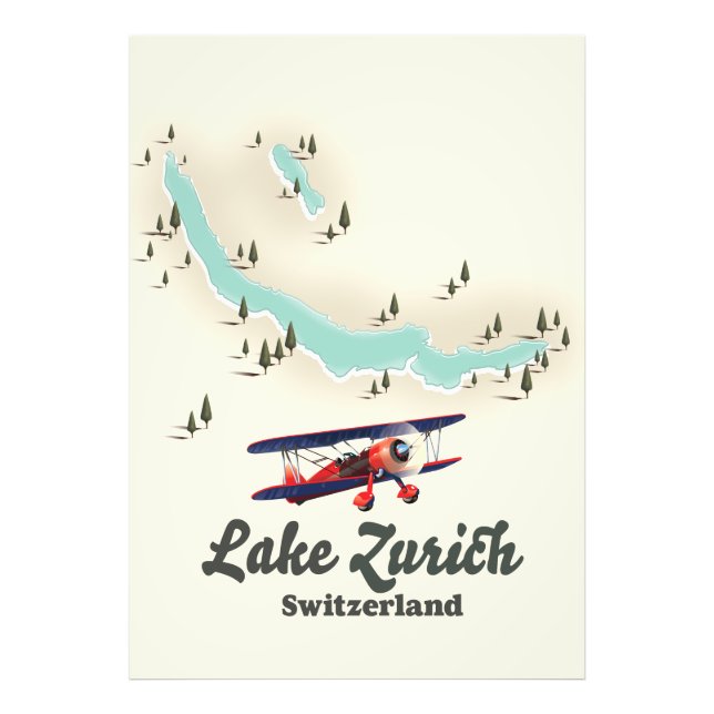 Sjö Brienz Schweiz karta Foto Print (Framsidan)