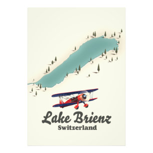 Sjö Brienz Schweiz karta Fototryck