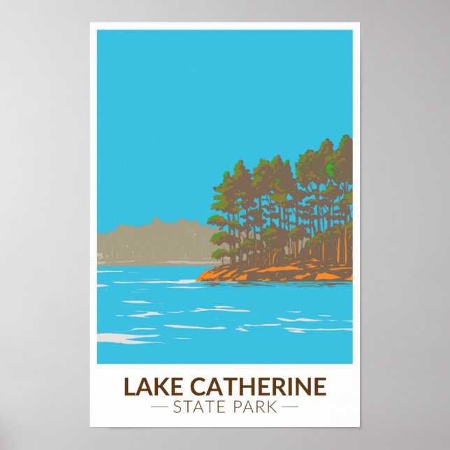 Sjö Catherine State Park Arkansas Vintage Poster (Framsidan)