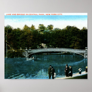 Sjö, Centralparken, New York City Vintage Poster