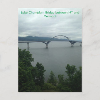 Sjö Chamblank Bridge mellan NY och VT Vykort