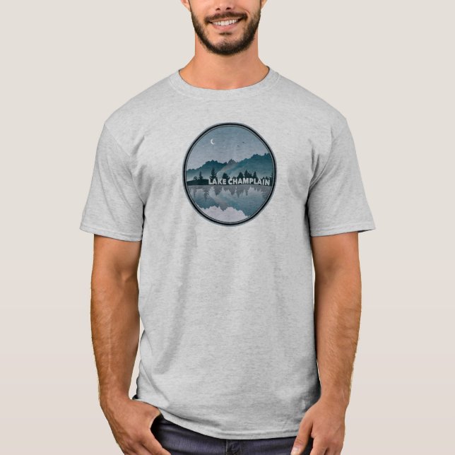 Sjö Chamblank New York Vermont Reflection T Shirt (Framsida)