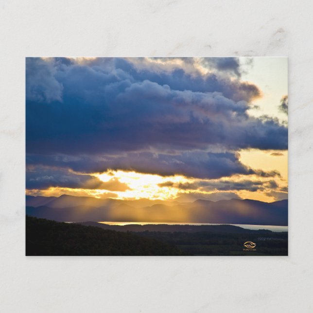 Sjö Chamblank Vermont Sunset Vykort (Framsida)