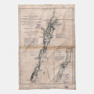 Sjö Chamlie Sjö George Krona Point Karta (1776) Kökshandduk