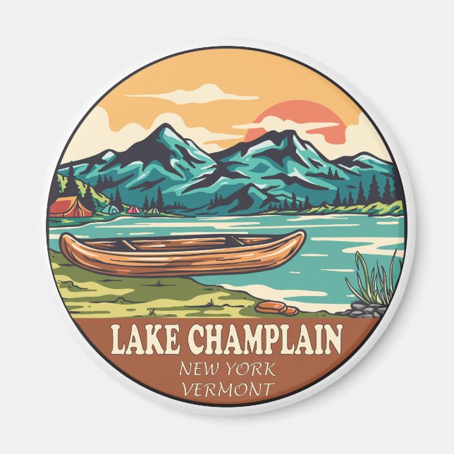 Sjö Champosite Boating Fishing Emblem Magnet (Framsidan)