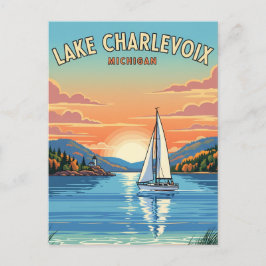 Sjö Charlevoix Michigan Travel Vykort