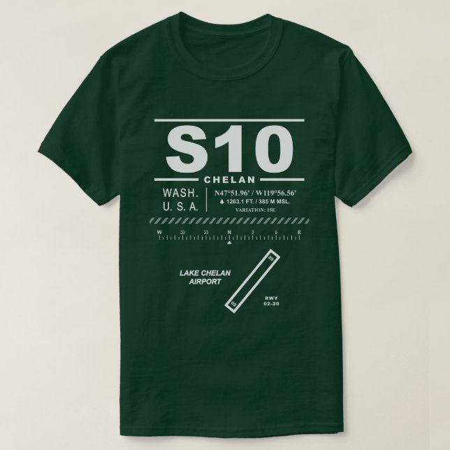 Sjö Chelan Airport S10 T-Shirt (Design framsida)