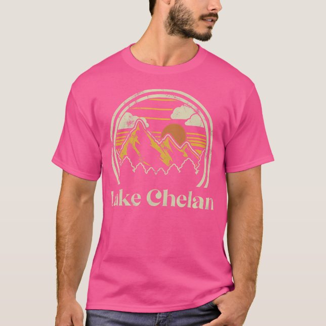 Sjö Chelan-bergen Washington Hiking utomhus R T Shirt (Framsida)
