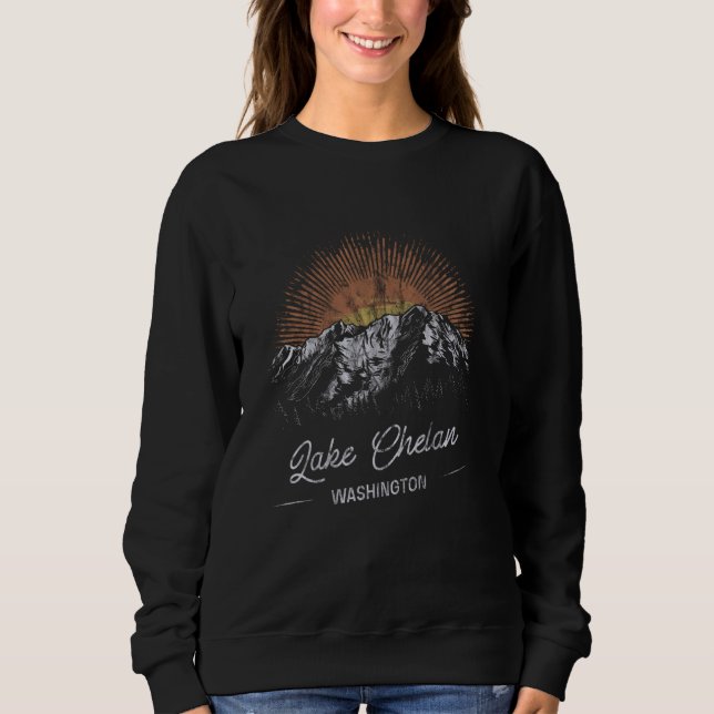Sjö Chelan-bergen Washington Hiking utomhus V T Shirt (Framsida)