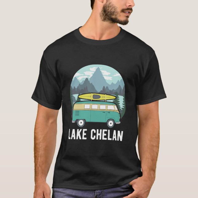 Sjö Chelan Kayak Hoodie Retro Van Washington Kaya T Shirt (Framsida)