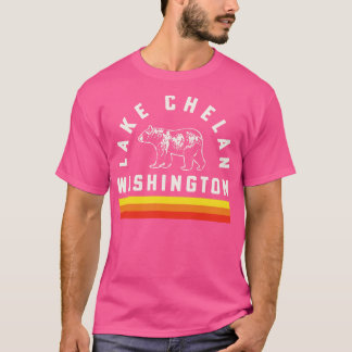 Sjö Chelan Washington Souvenir Bear Retro Vintage T Shirt