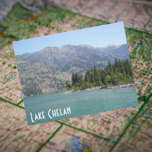 Sjö Chelan, Washington Travel Photo Vykort
