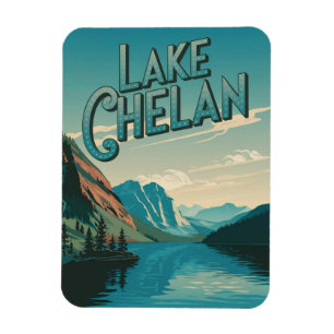 Sjö Chelan Washington Vintage Magnet