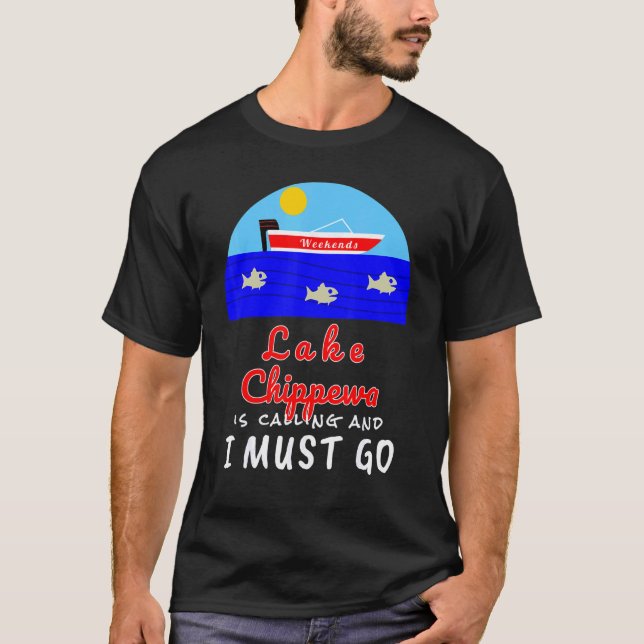 Sjö Chippewa Wisconsin Souvenir T Shirt (Framsida)