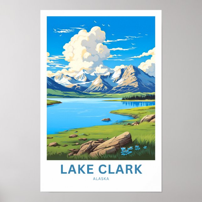 Sjö Clark Alaska Travel Print Poster (Framsidan)