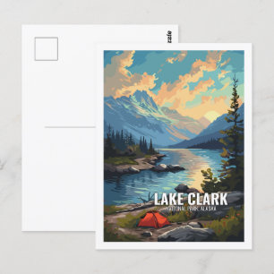 Sjö Clark National Park Alaska USA Vykort