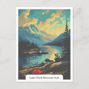 Sjö Clark National Park, Alaska USA Vykort