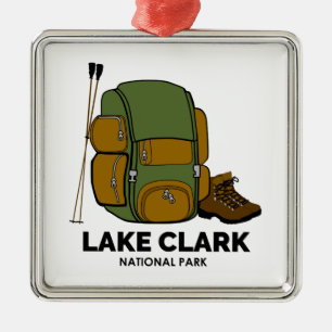 Sjö Clark National Park-ryggsäck Julgransprydnad Metall