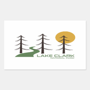 Sjö Clark National Park Trail Rektangulärt Klistermärke