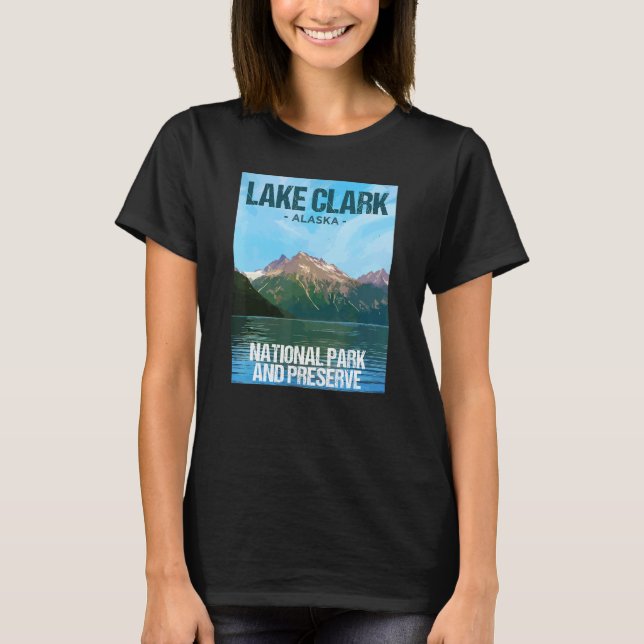 Sjö Clark nationalpark Alaska Poster design T Shirt (Framsida)