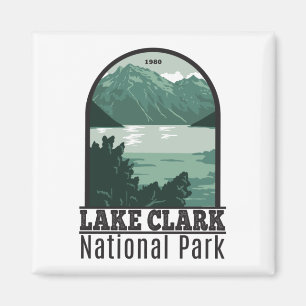 Sjö Clark nationalpark Alaska Vintage Magnet