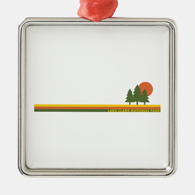 Sjö Clark nationalpark Gräs Träd Sol Julgransprydnad Metall (Framsidan)