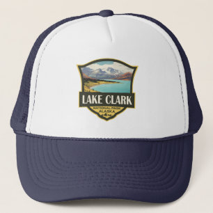 Sjö Clark nationalpark Illustration Travel Art Keps