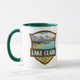 Sjö Clark nationalpark Illustration Travel Art Mugg