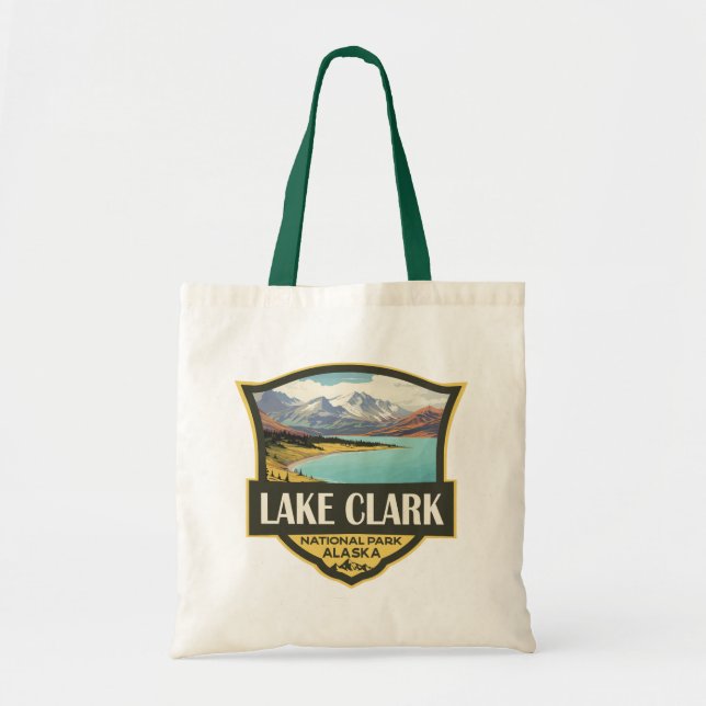 Sjö Clark nationalpark Illustration Travel Art Tygkasse (Framsidan)