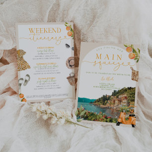 Sjö Como Bachelorette Inbjudan & Itinerary