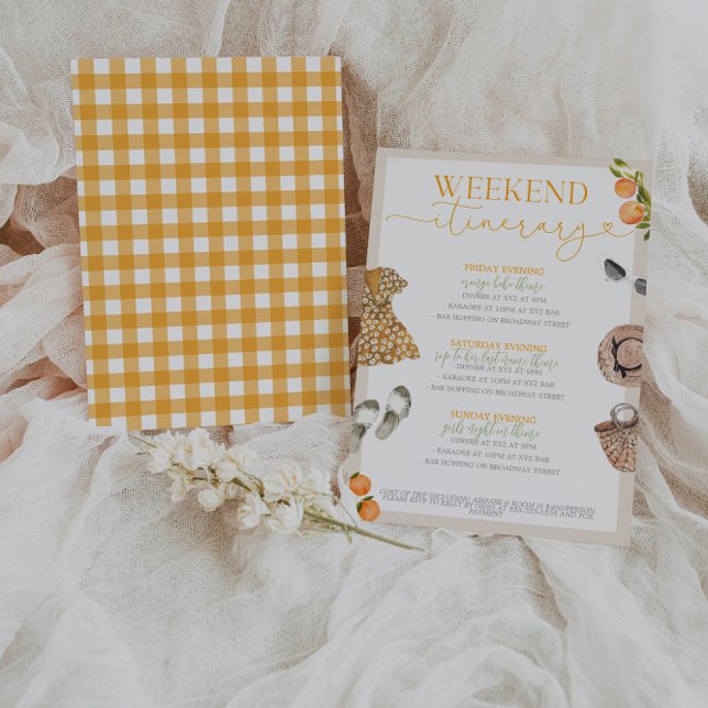 Sjö Como Bachelorette Itinerary Inbjudningar (Skapare uppladdad)