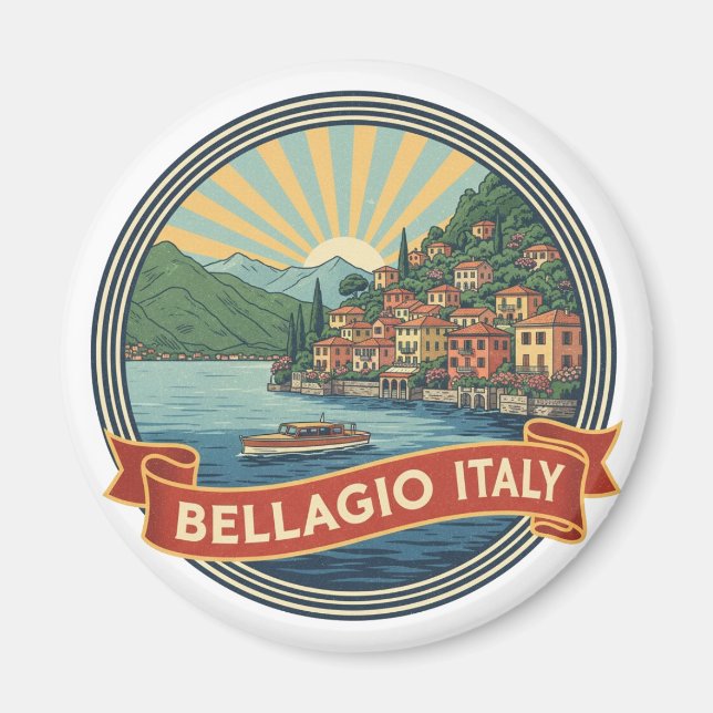 Sjö Como Bellagio Italien Magnet (Framsidan)