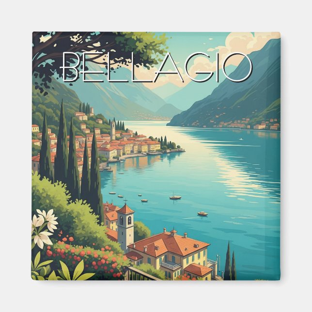 Sjö Como Bellagio Italien Magnet (Framsidan)