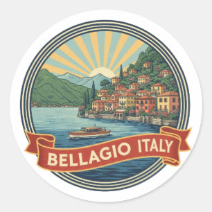 Sjö Como Bellagio Italien Runt Klistermärke
